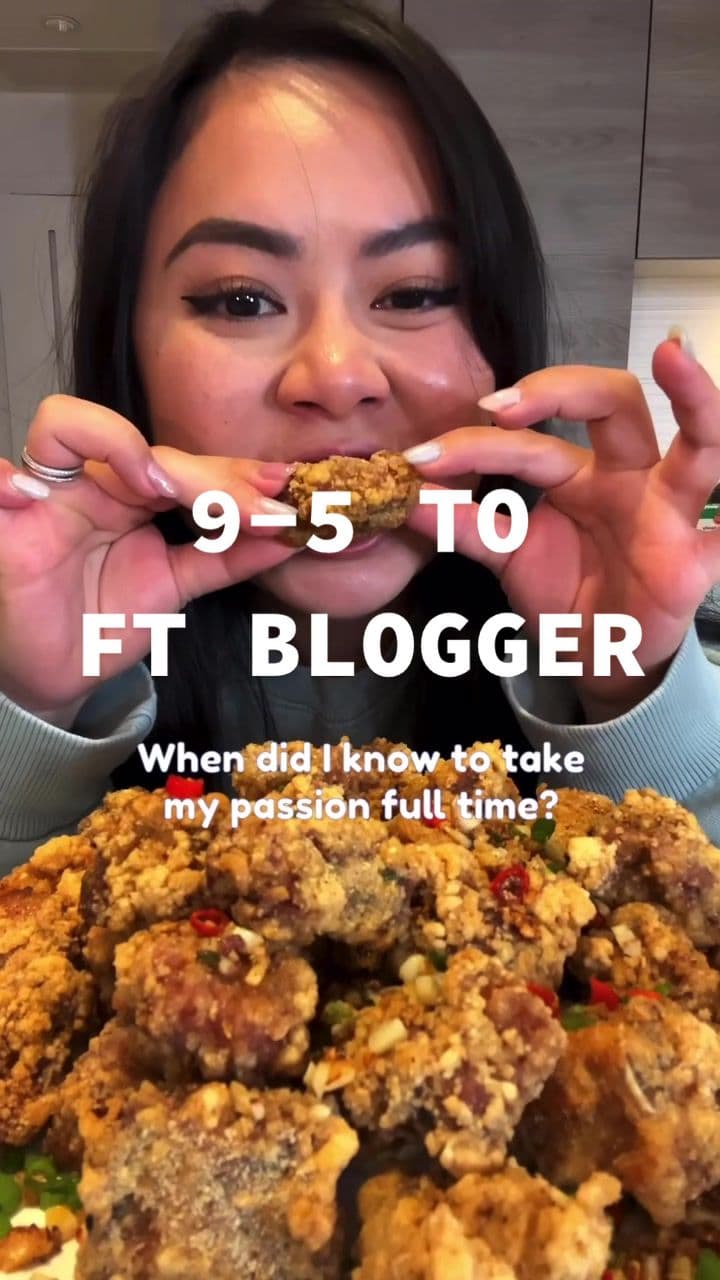 @tiffycooks — 1 year since I became a FT food blogger. Here is my journey from a 9-5 to a FT content creator #storytime #contentcreator
