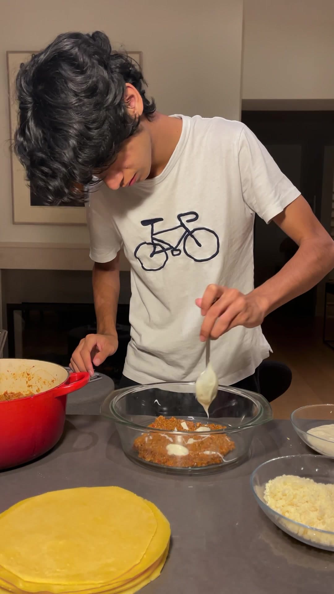 @lilchefmil — waiting for Milan to cook is like waiting for rain in this drought- hillary duff #homemadelasagna #cooktok #recipes #cheftok #lilchefmil #milantok