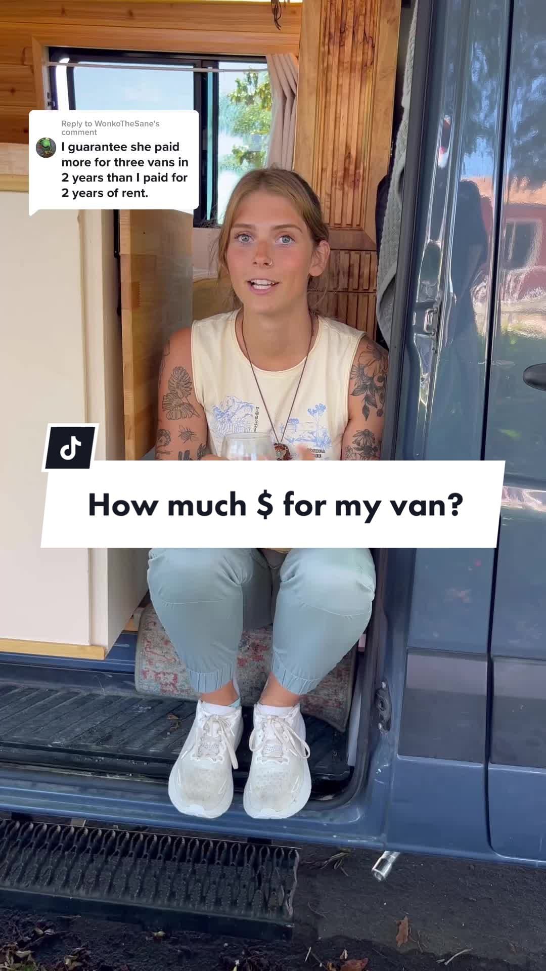 @abigailmartiin — Replying to @WonkoTheSane How much $ did i spend on this van?? Watch til the end to find out! #vanlife #vanbuild #vanbuildcost #solofemalevanlife #vantour 