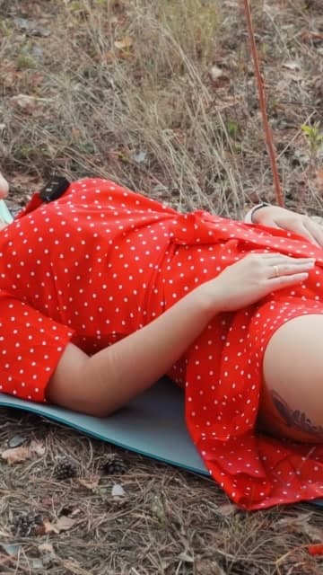 @sport.yoga.queens — Join Evelina for a peaceful yoga session in her favorite secluded forest spot. Dressed in a beautiful red gown, she gracefully moves through stretching poses designed to improve flexibility and bring 