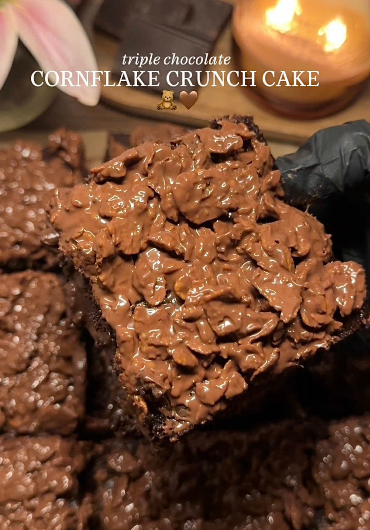 @tinkerbellskitchen — Cornflake Crunch Chocolate Cake 🧸🍫🤎 perfekt for iftar! 