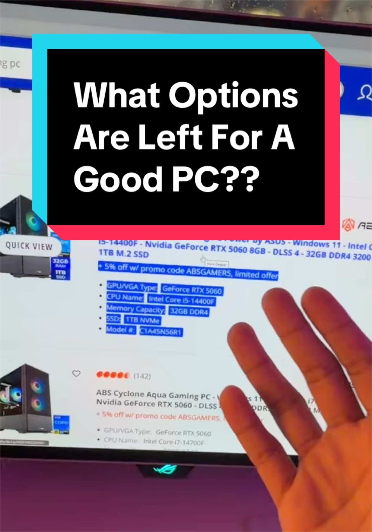 @carterpcs — What options are left to get a good gaming PC.. #carterpcs #tech #gaming #gamingpc