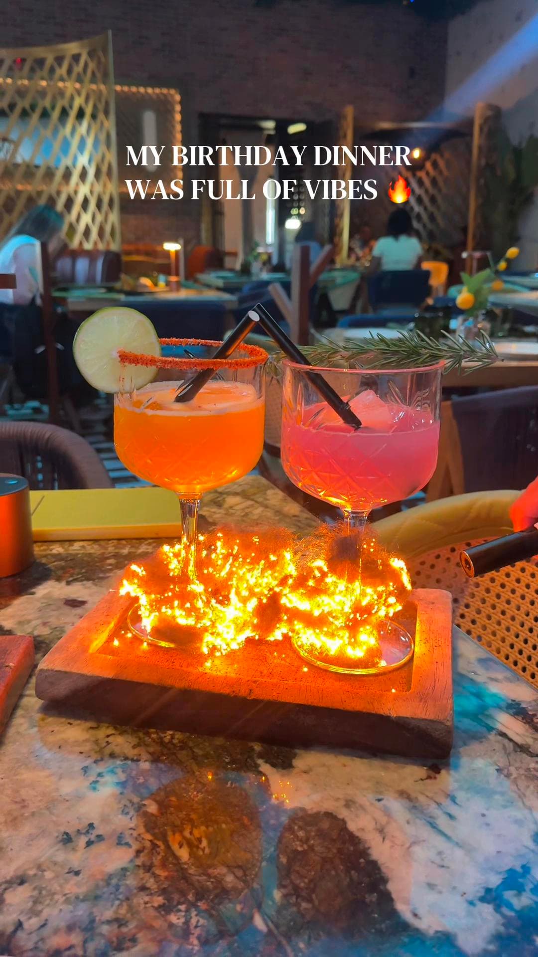 @kelseyumm — Celebrated my birthday last week and had a nice little dinner date with my husband 🧡🍹 We went right at opening before the dinner crowd came in. The ambiance was 10/10 🔥