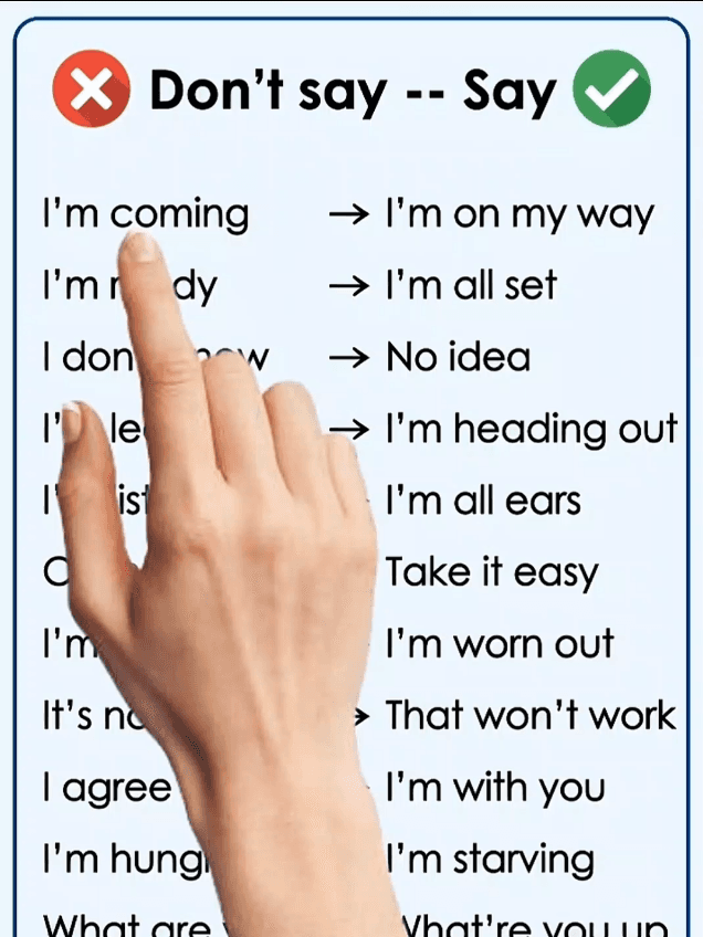 @learneasyenglish6 — Don't say ❌ Say ✅ | Learn english sentence. #english #learnenglish #learning #englishlearning #fypシ 
