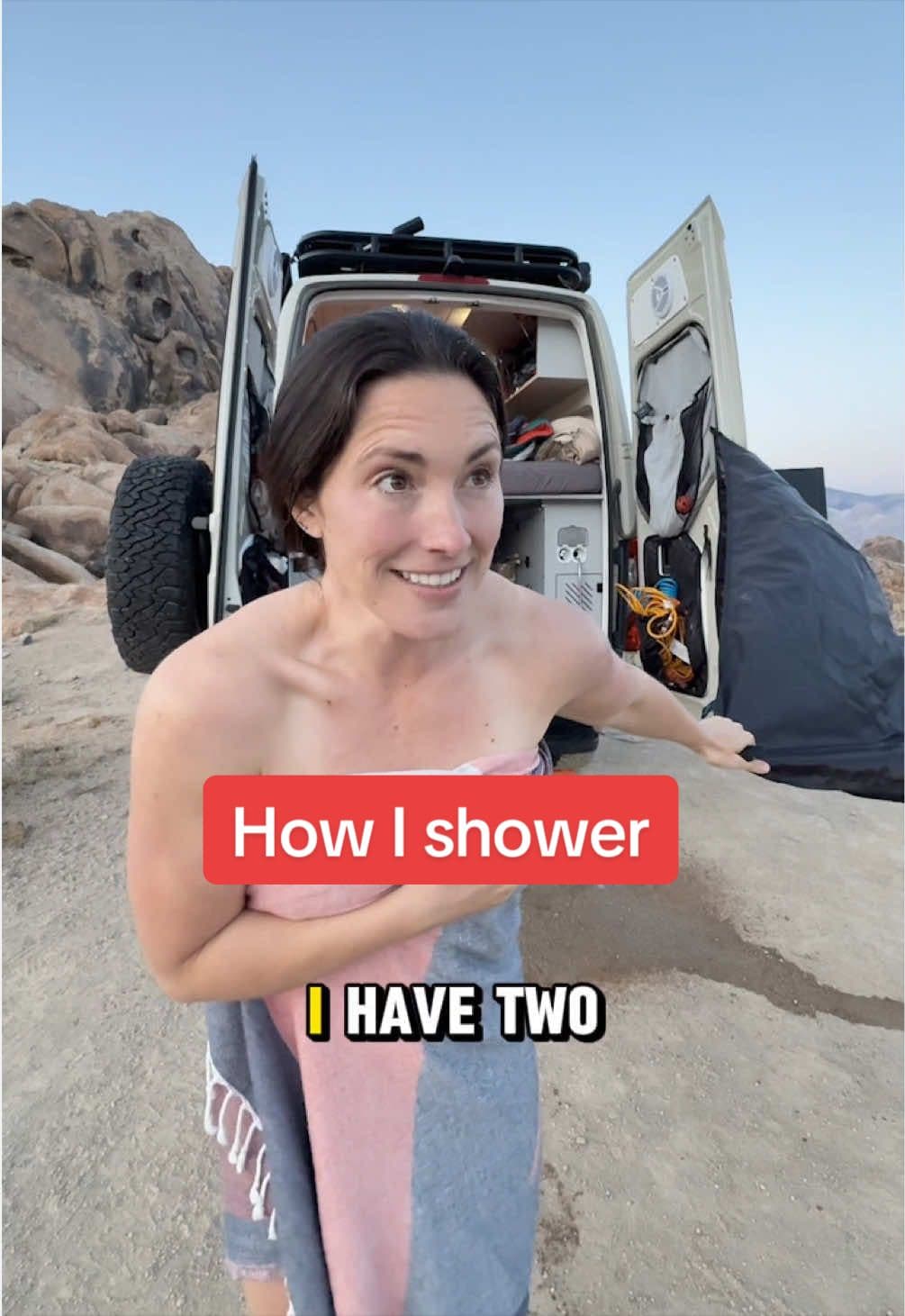 @nikkidelventhal — How I shower when I live in my Van #VanLife 
