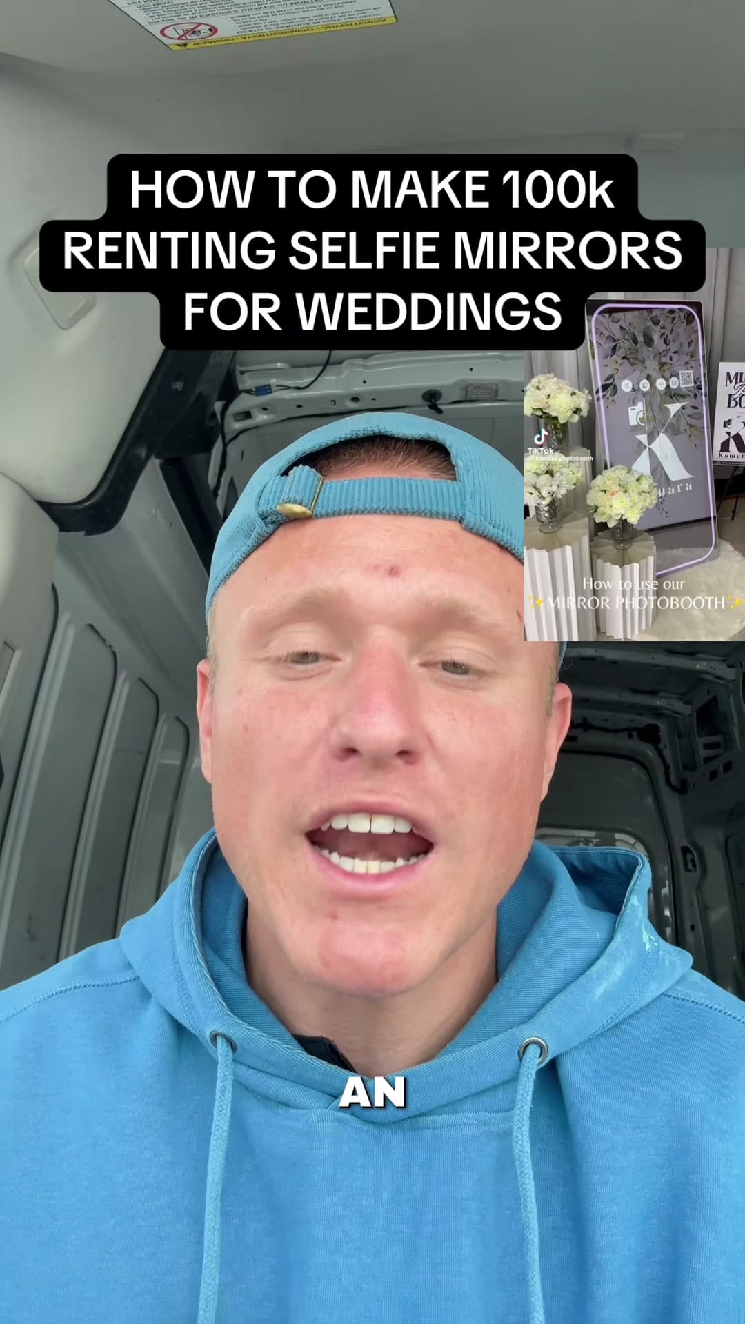 @haydengarlock — How to make 100k just renting out SELFIE MIRRORS for weddings #smallbusiness #businessideas #sidehustles #sales #entrepreneur 