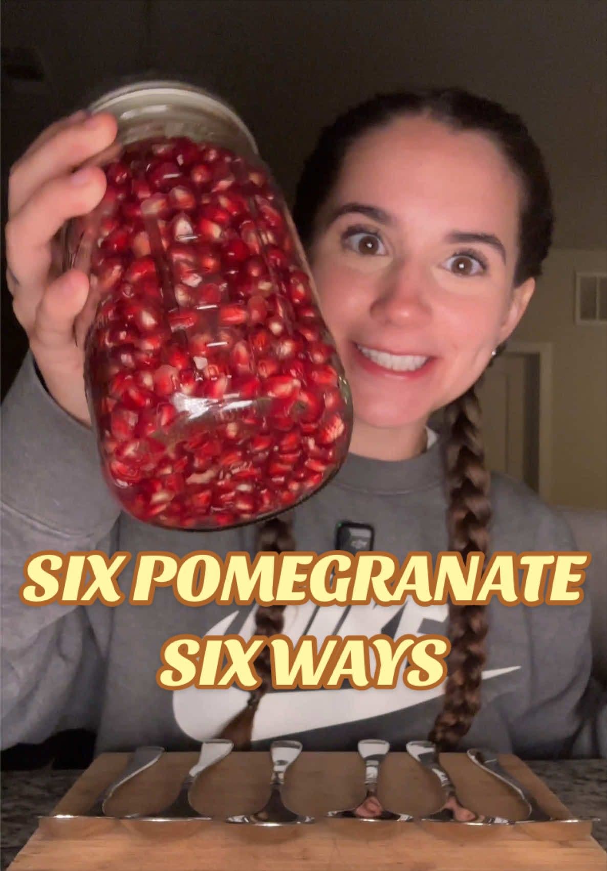 @gracekellyanneats — Six pomegranate six ways 😍❤️ #pomegranate #eating #foodie #sixways #eatwithme 