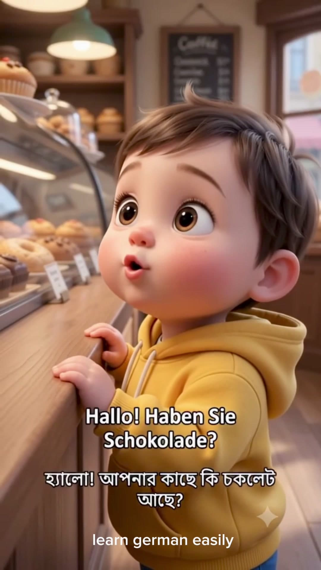 @languagelearning08 — When the chocolate hits just right! 🍫👶 Dual-language learning has never been this cute. Max and Liam are out here casually mastering A1 German while eating snacks! How do you say "More chocolate, pl