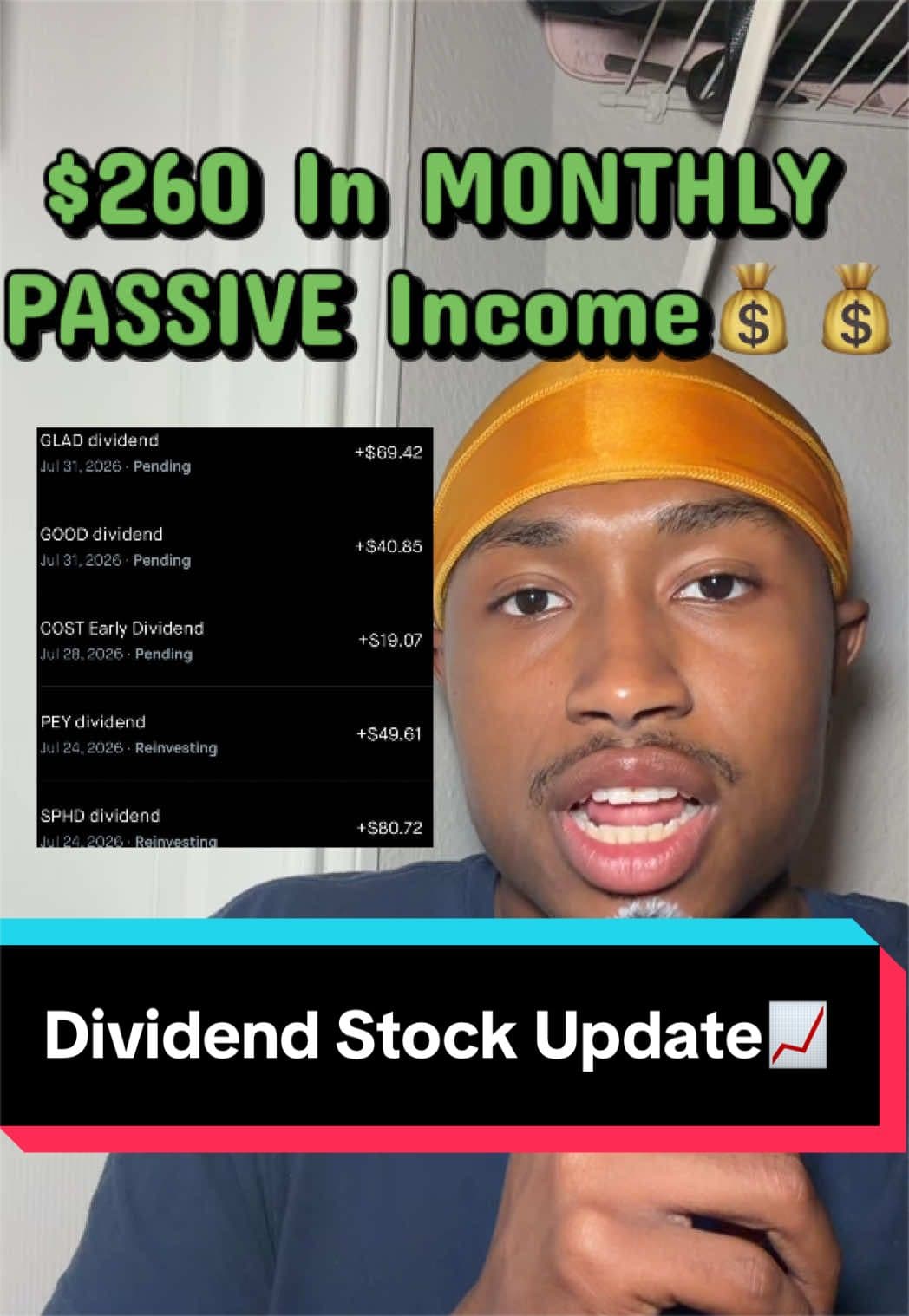 @6k.maun — Making $260 in monthly passive income from investing in dividend stocks as a 5 year investor 📈 #passiveincome #sidehustle #dividendstocks #investingforbeginners #makemoneyonline 