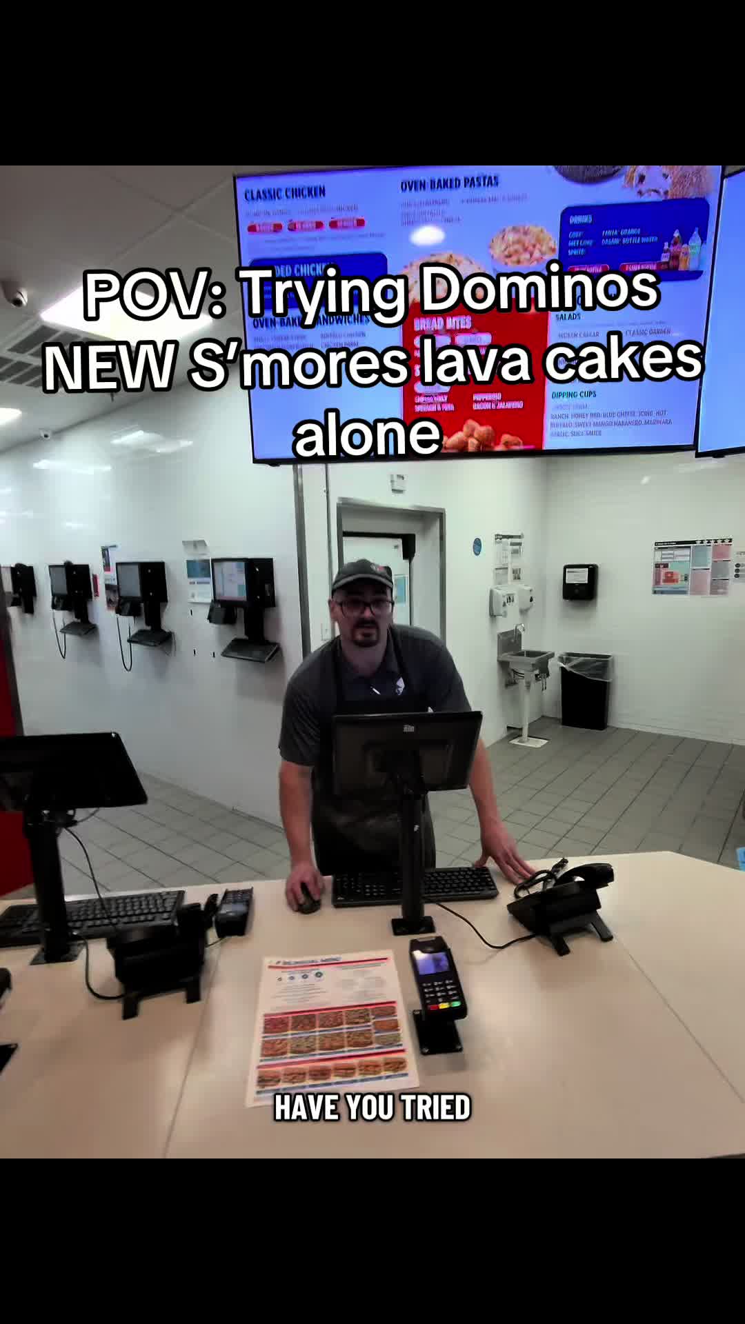 @price.eats — Trying @Domino’s NEW S’mores lava cakes alone. Solo dinner at dominos trying the s’mores lava cakes. They might be better than the chocolate ones. #dominospizza #pov #vlog #lavacake #foodtiktok 