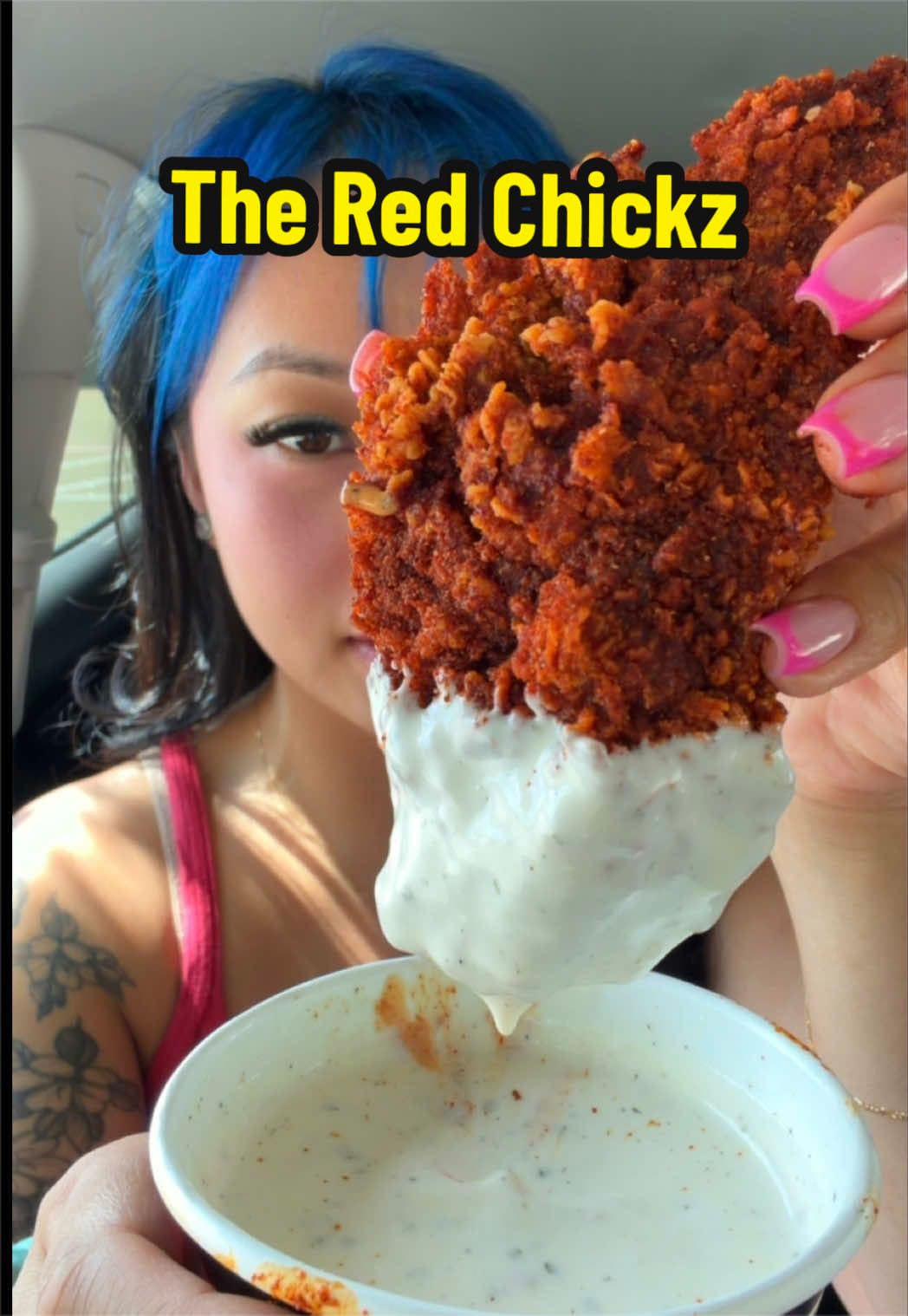 @hungryforkelsey — finally tried The Red Chickz😼the shrimp & honey butter sandwich was my fav #food #mukbang #fyp #asmr #theredchickz 
