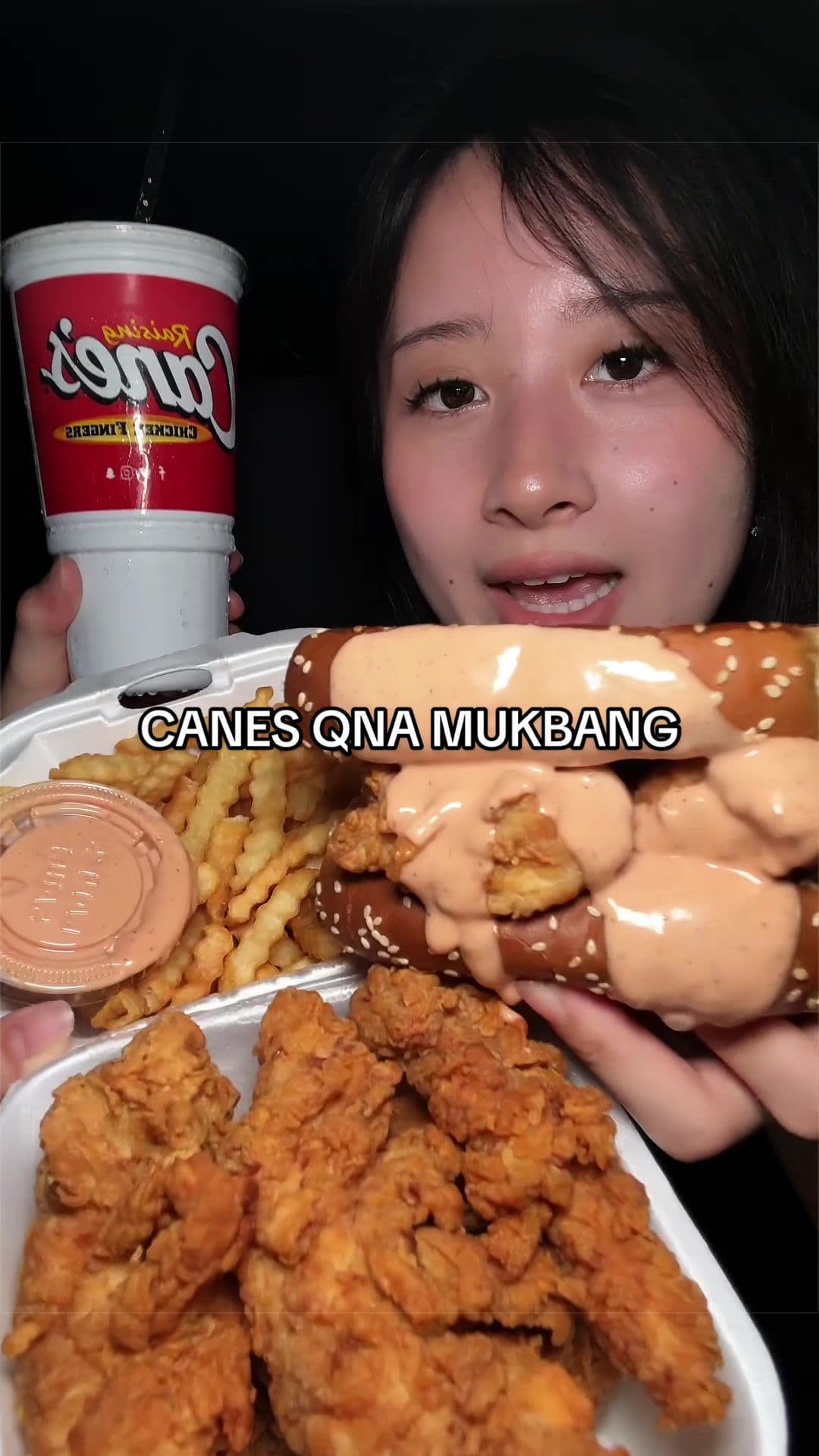@selenaeats2much — answering frequently asked questions #qna #canes #friedchicken #mukbang #fypシ゚viral 