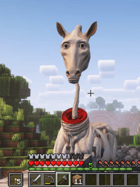 @leycraft23 — Sobreviví a CREEPY HORSE en Minecraft#minecraftmods #modsdeterror #minecraftterror #creepy #longhorse