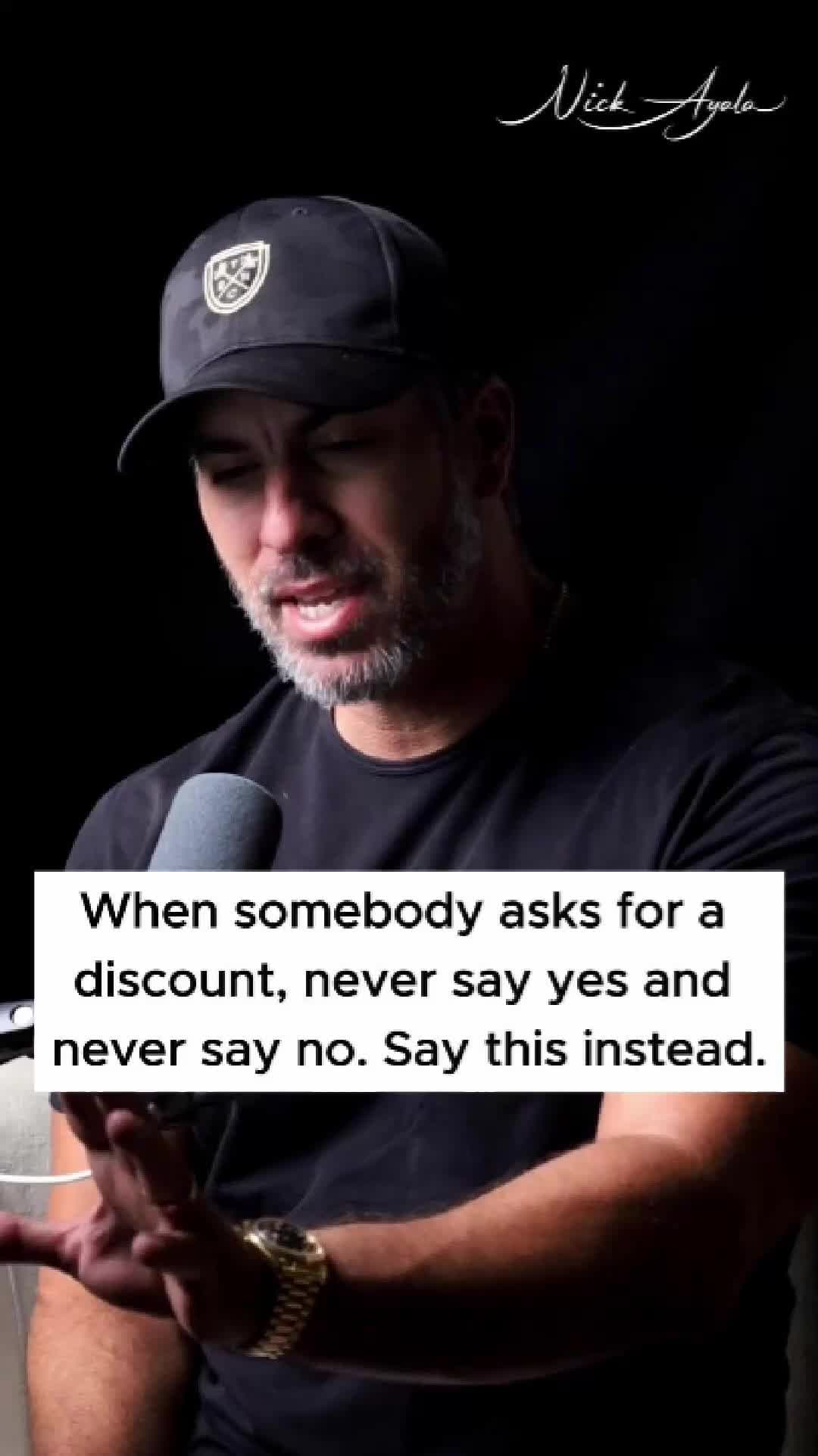 @nickjayala — When somebody asks for a discount, never say yes and never say no. Say this