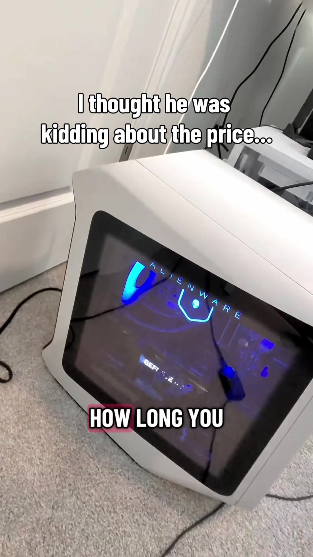 @itsjunaroy — I thought he was kidding about the price… Specs: RTX 3080 - i9 12900KF - 64GB DDR5 Ram - 1TB SSD