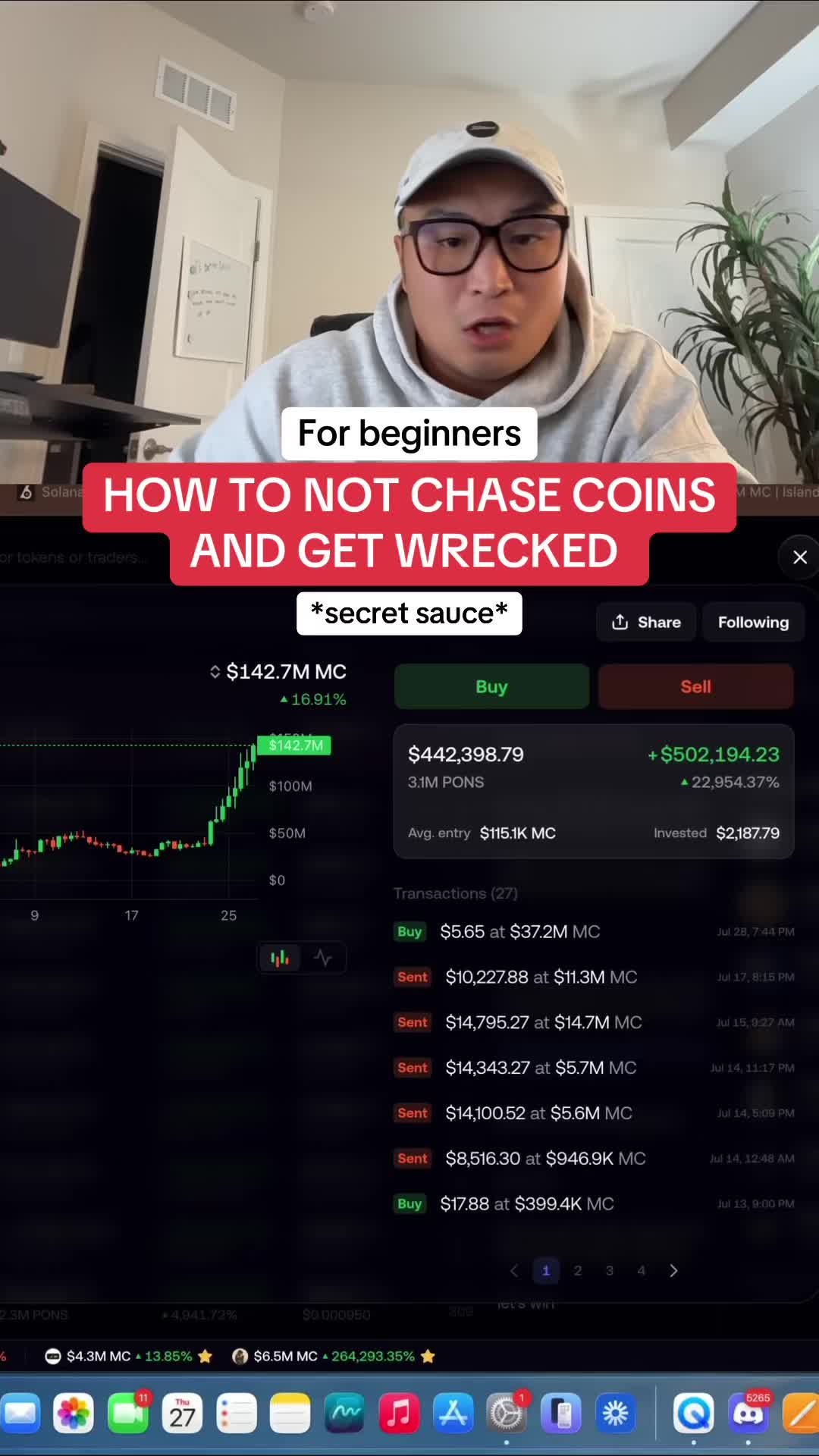 @noahsmoneyjournal — Caught a runner in this video live 😂😂  #crypto #cryptotrading #memecoins #viral #fyp 