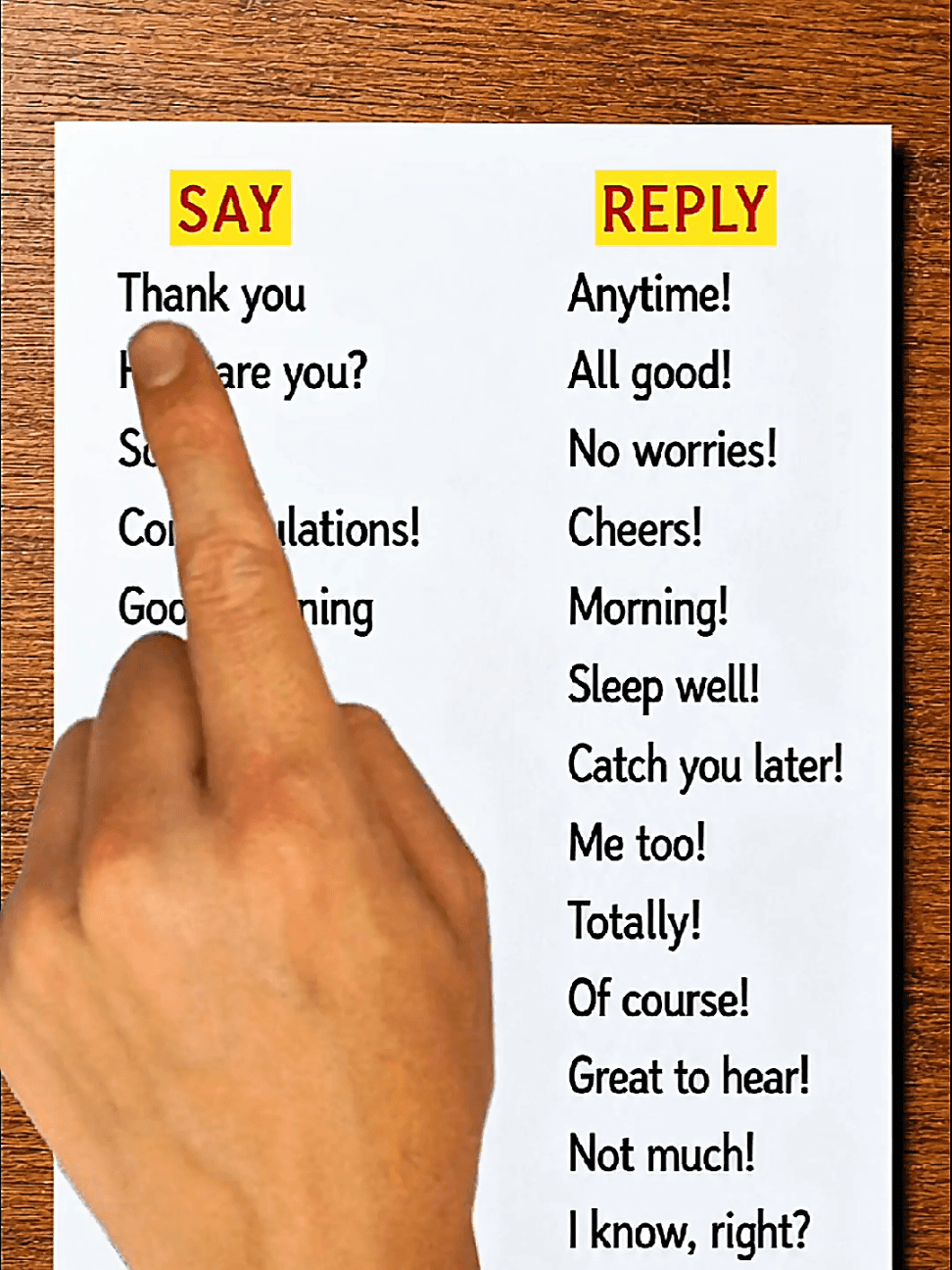 @englishwithangelina0 — SAY AND THEIR REPLIES ( Part 3 )