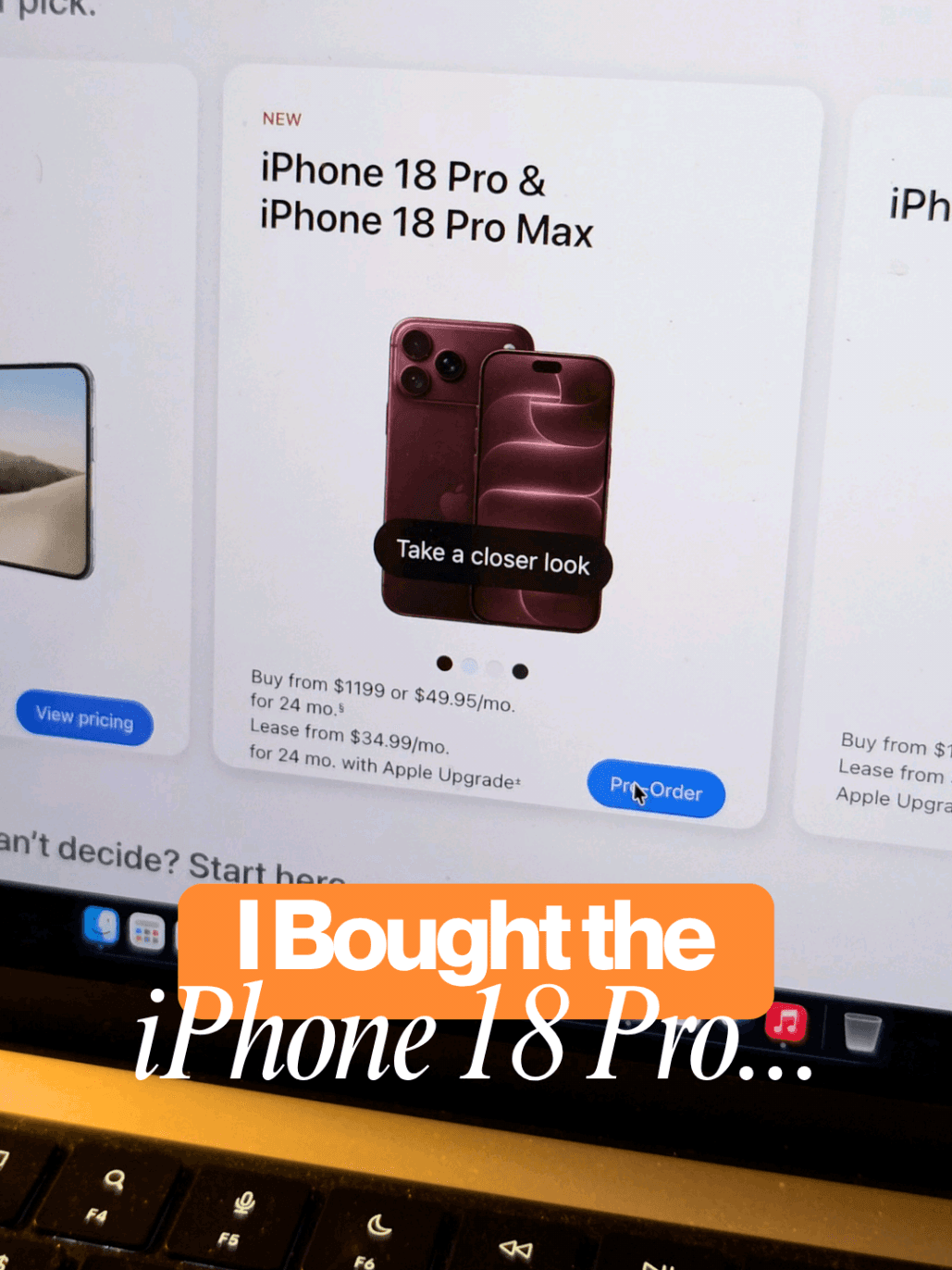 @imparkerburton — I bought the iPhone 18 Pro... #iphone18pro #tech #iphone #imparkerburton #androidguy 